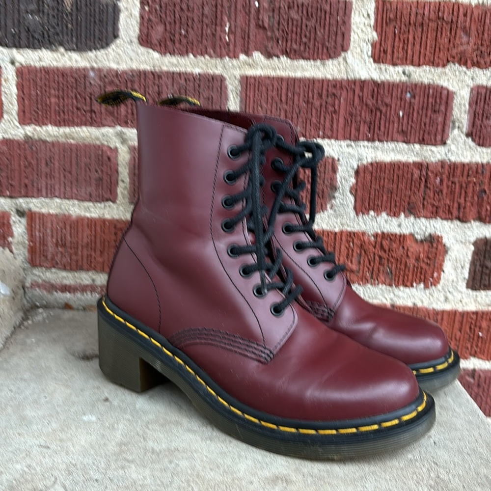Dr. Martens Clemency leather combat boot in oxblood